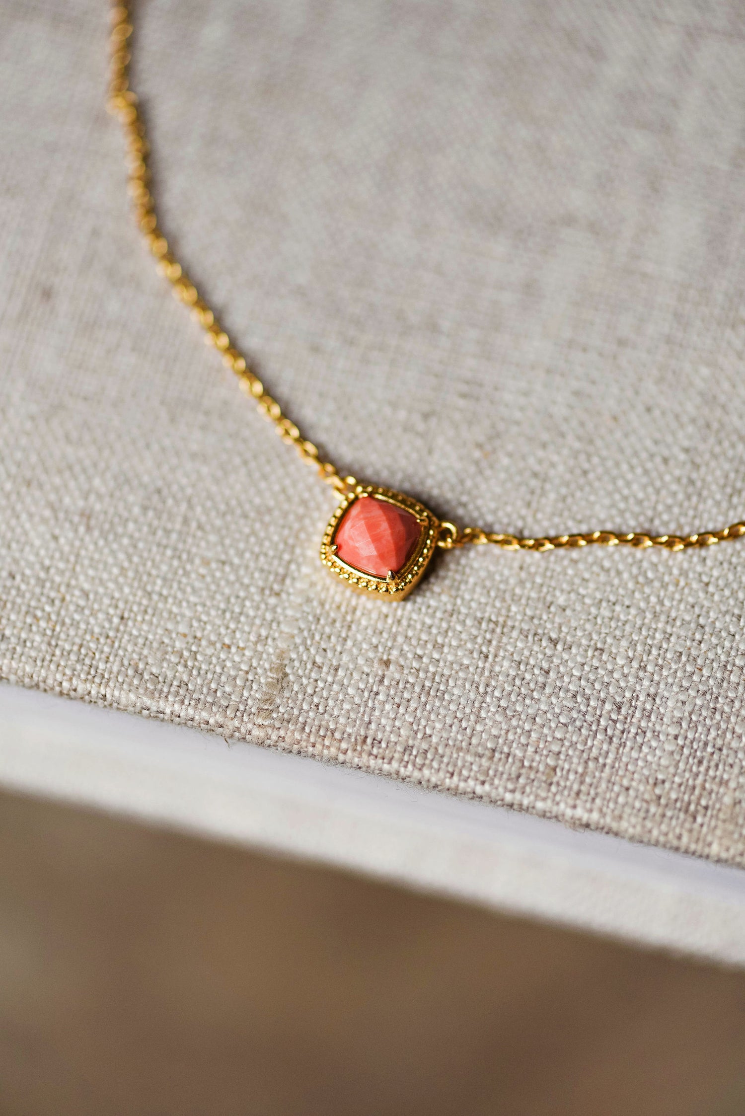Molly Square Stone Necklace